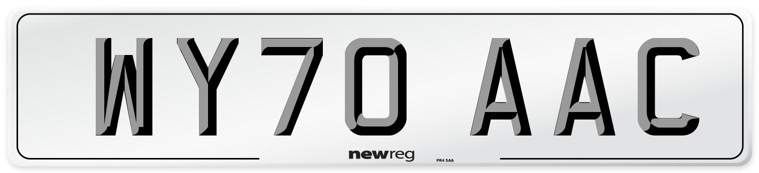 WY70 AAC Number Plate from New Reg